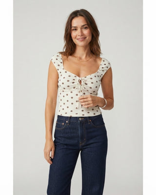 Maura Polka Dot Top / Ivory