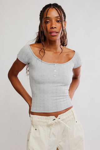 So Soft Seamless Henley / Heather Grey