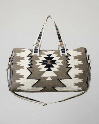 Western Duffel Bag / Taupe, White & Black