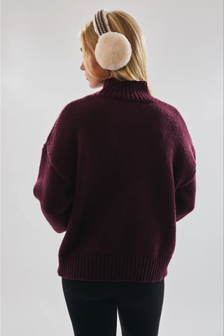 Ski Mock Neck Sweater / Wine
