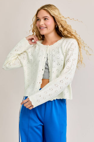 SCALLOP EDGE SWEATER CARDIGAN