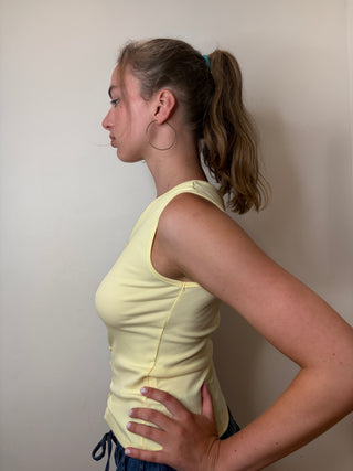 Button Down Vest Top / Butter