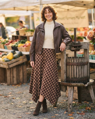 Hanna Plaid Handkerchief Midi Skirt