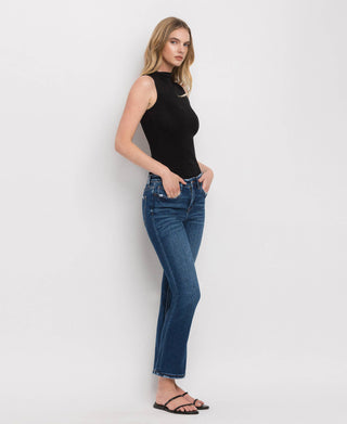 Mid Rise Ankle Slim Straight Jeans / Wax Plant