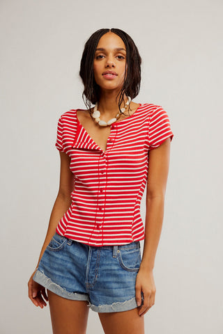Most Wanted Striped Cardi / Red-White