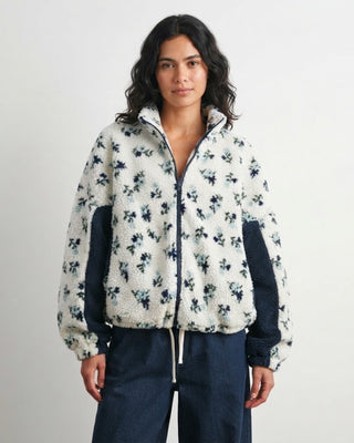 Felicity Fleece Colorblock Jacket / Navy