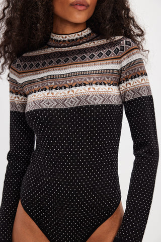 Winter Warmer Bodysuit / Black Ivory Combo