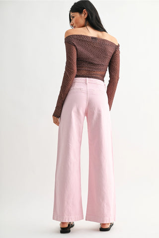 Micro Patch Pocket Wide Leg / Pink