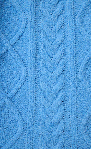 Solid Open Leg Pant Chenille Cable Knit / Sea