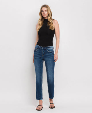 Mid Rise Ankle Slim Straight Jeans / Wax Plant