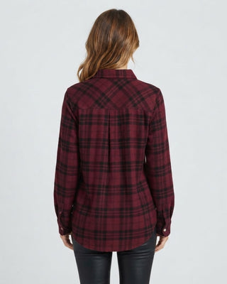 Plaid Button Up / Maroon & Black