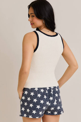 "USA FLAG" RIBBED SWEATER