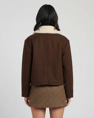 Emmie Shearling Collar Jacket / Brown
