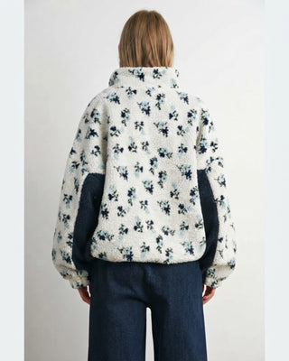 Felicity Fleece Colorblock Jacket / Navy