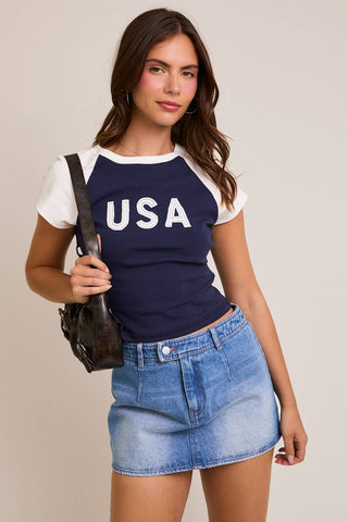 CAP SLEEVE USA BABY TEE