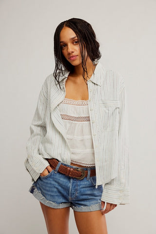 Striped Linen Laurel / Ivory Combo