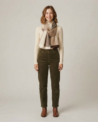 Colorblock Knit Scarf / Beige