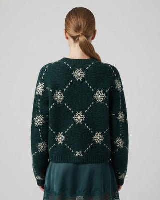 Snowflakes for the Season Sweater / Pine Green