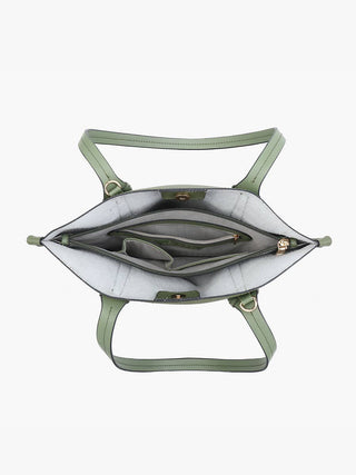 Micah Whipstitch 3-Compartment Tote: Olive