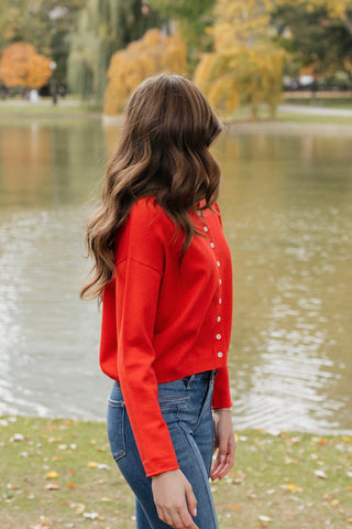 Button Me Up Cardi / Red