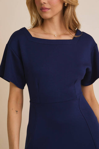 Square Neck Wide Sleeve Dress