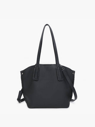 Micah Whipstitch 3-Compartment Tote: Black