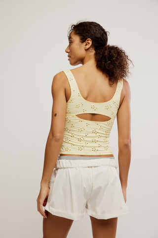 Full Bloom Eyelet Cami / Banana Cream