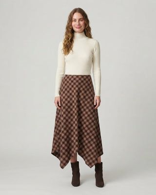 Hanna Plaid Handkerchief Midi Skirt