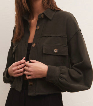 Abbott Cropped Jacket Raven Green