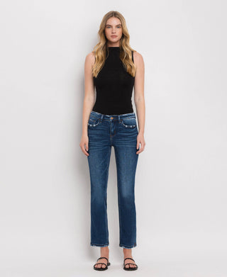 Mid Rise Ankle Slim Straight Jeans / Wax Plant