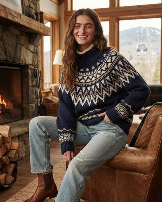Simona Fairisle Sweater / Navy