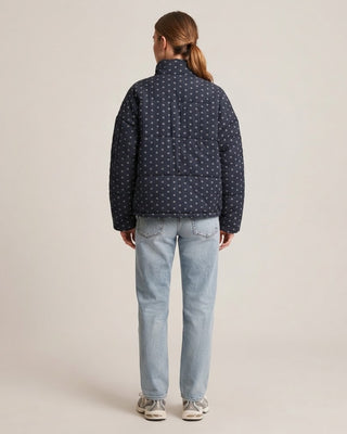 Floral Zip-Up Jacket / Navy Multi