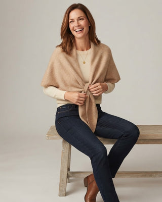 Cashmere Blend Triangle Shawl / Khaki