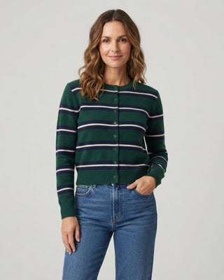 Sara Striped Cardigan / Green Multi
