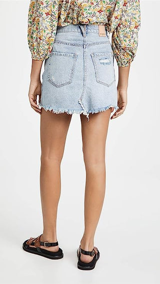 Mile High Blue Brea Cutoff Skirt