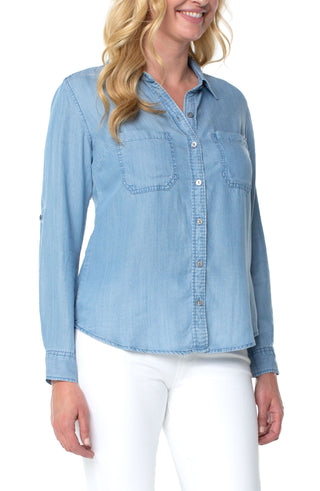 Rolled Sleeve Button Down