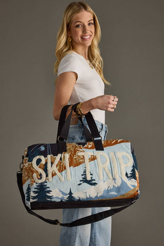 Dark Blue Ski Trip Scene Duffel