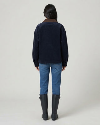 Brenna Utility Jacket / Navy & Brown