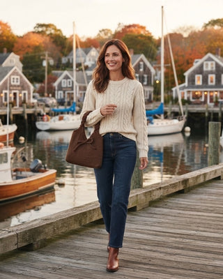 Cute Bow Knot Knit Handbag Underarm Bag / Coffee