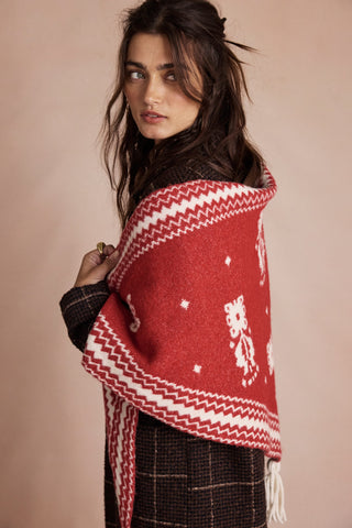 Over The Coat Shawl / Red