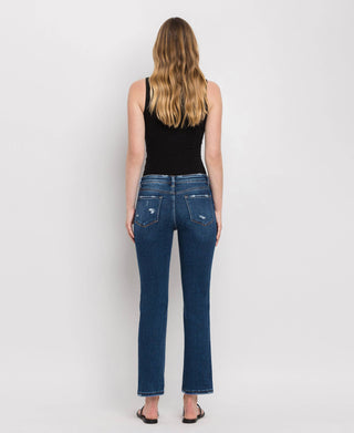 Mid Rise Ankle Slim Straight Jeans / Wax Plant