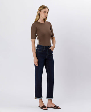 High Rise Cuffed Crop Straight / Time Away