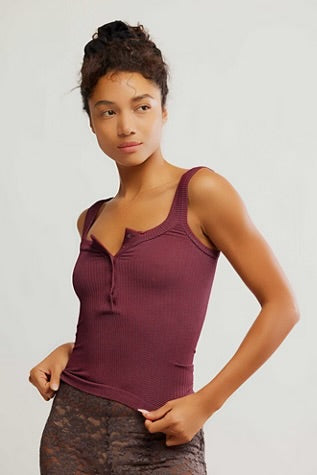 Clean Slate Henley / Pomegranate
