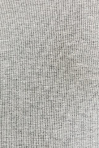 Round Neck Sleeveless Bodysuit Heather Grey