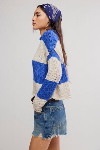 Opal Rugby Stripe Sweater / Cobalt Combo