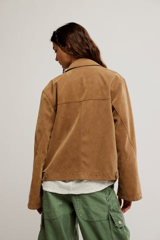 Blair Vegan Suede Jacket / Caramel Cafe