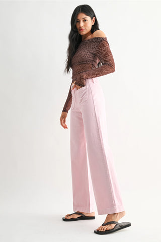 Micro Patch Pocket Wide Leg / Pink