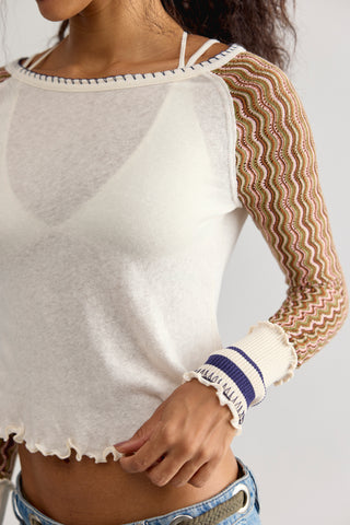 Polly Raglan Tee / Ivory Combo