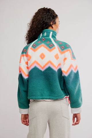 Printed Mountain High 1/2 Zip / Soft Glow Green Glow