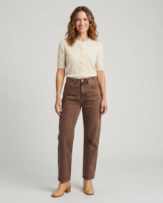 Twist Seam Barrel Jean / Vintage Brown
